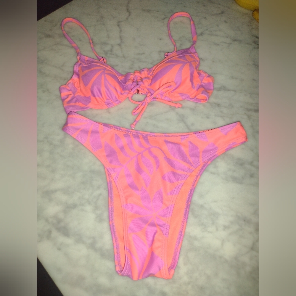No Boundaries Pink and Purple Bikini Set